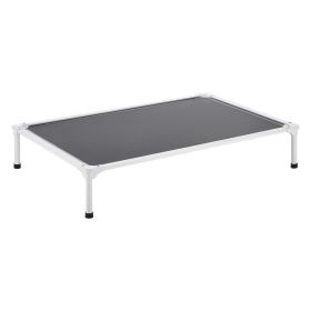 Elevated Dog Bed for Large Dogs, Portable Raised Dog Cot with Aluminum Tube Metal Frame and Breathable Textilene Mesh